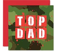 Stuff4 Cool - Tarjetas de cumpleaños para papá con diseño de camuflaje militar de 145 mm, para papá