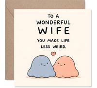 Stuff4 Divertida tarjeta de cumpleaños para esposa, Life's Less Weird with