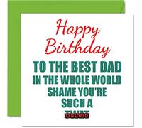 Stuff4 Divertida tarjeta de cumpleaños para papá - Best Dad Tw*t - Tarjetas de cumpleaños de broma para papá de hijo e hija, regalos de cumpleaños de padre de bromas, 145 mm x 145 mm, tarjetas de