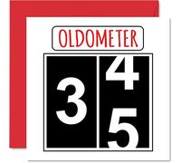 Stuff4 Divertidas tarjetas de cumpleaños número 35 para hombres y mujeres - Oldometer - Tarjeta de feliz cumpleaños para papá, mamá, hijo, hija, hermano, hermana, tío, tía, primo, 145 mm, tarjetas de
