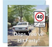 Stuff4 Divertidas tarjetas de cumpleaños número 40 para hombres y mujeres - You've Hit Forty - Tarjeta de feliz cumpleaños para hermano, hermana, papá, mamá, amigo, colega, tío, tía, 145 mm x 145 mm,