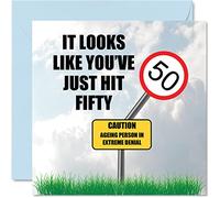 Stuff4 Divertidas tarjetas de cumpleaños número 50 para hombres y mujeres, tarjeta de feliz cumpleaños para papá, mamá, hermano, hermana, abuelo, abuela, tío, tía, 145 mm, tarjetas de felicitación de