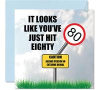 Stuff4 Divertidas tarjetas de cumpleaños número 80 para hombres y mujeres, tarjeta de feliz cumpleaños para papá, mamá, hermano, hermana, abuelo, abuela, tío, tía, 145 mm, tarjetas de felicitación de