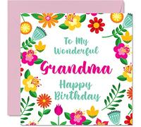 Stuff4 Divertidas tarjetas de cumpleaños para abuela, maravillosa mujer, bonita tarjeta de feliz cumpleaños para abuela de parte de nieto, nieta, abuela, regalos especiales de cumpleaños, tarjetas de