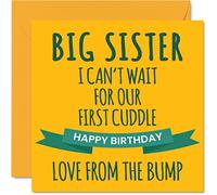 Stuff4 Divertidas tarjetas de cumpleaños para hermanas Cuddle - Tarjeta de feliz cumpleaños para hermana de Bump Gifts 145 mm, tarjetas de felicitación para hermanos