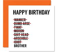 Stuff4 Divertidas tarjetas de cumpleaños para hermano, lista tachada, tarjeta de feliz cumpleaños para hermano de hermana, tarjetas de felicitación de 145 mm para hermanos