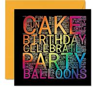 Stuff4 Divertidas tarjetas de cumpleaños para hombres y mujeres - Palabra nube pastel celebrar fiesta - Tarjeta de feliz cumpleaños para mamá, papá, hermana, hermano, hija, tío, tía, 145 mm x 145 mm,