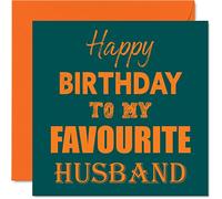 Stuff4 Divertidas tarjetas de cumpleaños para marido, feliz cumpleaños a mi favorito, tarjeta de broma para marido de parte de esposa, pareja, regalos para marido, tarjetas de felicitación de 145 mm
