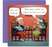 Stuff4 Divertidas tarjetas de cumpleaños para mujer, hora para el té, tarjeta de feliz cumpleaños para mamá, hermana, hija, abuela, hermana, prima, tía, 145 mm, humor grosero