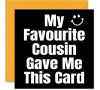 Stuff4 Divertidas tarjetas de cumpleaños para primos - My Favourite Cousin - Tarjeta de feliz cumpleaños de un familiar, regalos de broma, tarjetas de felicitación de humor de 145 mm