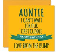 Stuff4 Divertidas tarjetas de cumpleaños para tía de Bump, regalos de 145 mm, para primer abrazo