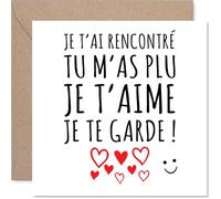 Stuff4 Douce Carte d'Anniversaire de Mariage - Déclaration Pétillante d'Amour - Cœurs Rouges Modernes et Message Tendre, Saint-Valentin - 145 mm Carré, Enveloppe Incluse