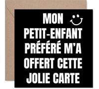 Stuff4 Douce Carte d'Anniversaire pour Petit Enfant - Petit Clin d'Œil Affectueux - Design Sobre Noir et Blanc avec Message Amusant - 145 mm Carré, Enveloppe Incluse