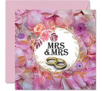 Stuff4 Dulce tarjeta de boda gay LGBT - Pétalos de la felicidad - Tarjetas de feliz día de boda, tarjeta de felicitación de matrimonio de 145 mm para parejas