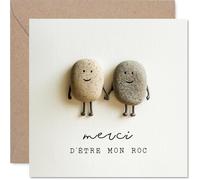 Stuff4 Sincère Carte Merci - Merci du Fond du Cœur - Deux Pierres Main dans la Main, Symbole d'Amitié Solide - pour Exprimer Sa Gratitude avec Tendresse - 145 mm Carré, Enveloppe Incluse