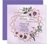 Stuff4 Tarjeta clásica para el día de la madre para mamá, hermosa tarjeta floral tradicional para el día de la madre para madre de hija e hijo, 145 mm, tarjetas de felicitación de flores de temporada