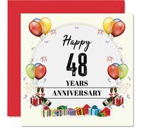 Stuff4 Tarjeta de 58 aniversario para marido y esposa, fiesta de aniversario, tarjeta de boda feliz 48 para pareja, tarjetas de felicitación de 145 mm