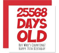 Stuff4 Tarjeta de 70 cumpleaños para hombres y mujeres, con texto en inglés Him Her (25568 días)