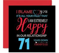 Stuff4 Tarjeta de 71 aniversario de boda para marido y esposa, con texto en inglés Your Fault I'm Extremely Happy