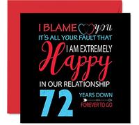 Stuff4 Tarjeta de 72º aniversario de boda para marido y esposa con texto en inglés Your Fault I'm Extremely Happy