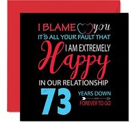 Stuff4 Tarjeta de 73 aniversario de boda para marido y esposa, con texto en inglés Your Fault I'm Extremely Happy