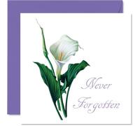 Stuff4 Tarjeta de condolencias con diseño de lirios florales, para adultos, con texto en inglés Thinking of You (145 mm)