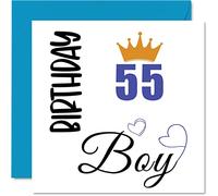 Stuff4 Tarjeta de cumpleaños 55 para hombres, tarjetas de cumpleaños para hombre de 55 años, abuelo, abuelo, padrastro, tío, hermano, 145 mm x 145 mm, cincuenta y cincuenta y quinto cumpleaños