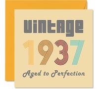 Stuff4 Tarjeta de cumpleaños 88 para hombre y mujer, diseño vintage de 1937 Aged To Perfection, 145 mm