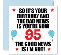 Stuff4 Tarjeta de cumpleaños 95 para hombre y mujer, con texto en inglés Bad News (145 mm)