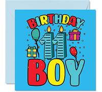 Stuff4 Tarjeta de cumpleaños número 11 para niño - Tarjeta de cumpleaños para niño de 11 años, tarjetas para niños, 145 mm de felicitación para hijo, hermano, nieto, sobrino, primo, Dios e hijo