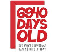 Stuff4 Tarjeta de cumpleaños número 19 para hombres, mujeres, él y ella, 6940 días de edad, divertida tarjeta de cumpleaños para adolescentes, para hermano, hermana, hijo, hija, primo, tarjetas de