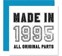 Stuff4 Tarjeta de cumpleaños número 30 para hombres, mujeres, él y ella, hecha en 1995, todas las piezas originales, divertida tarjeta de cumpleaños para hijo, hija, hermano, hermana, tarjetas de