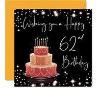 Stuff4 Tarjeta de cumpleaños número 62 para mujeres y hombres, elegante de 62 años, 145 mm