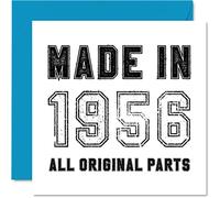 Stuff4 Tarjeta de cumpleaños número 69 para hombres y mujeres, hecha en 1956, todas las piezas originales, divertida tarjeta de cumpleaños para abuelo, abuela, mamá, papá, tarjetas de felicitación