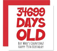 Stuff4 Tarjeta de cumpleaños número 95 para hombres y mujeres, para él y ella, 34699 días de edad, divertida tarjeta de feliz cumpleaños para abuela, abuela, abuelo, mamá, papá, 145 mm, tarjetas de