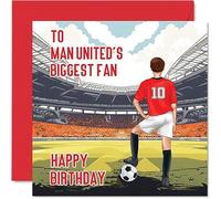 Stuff4 Tarjeta de cumpleaños para fans de Man United de 145 mm, divertida tarjeta de cumpleaños