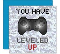 Stuff4 Tarjeta de cumpleaños para jugadores, con texto en inglés You Have Leveled Up, 145 mm