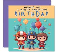 Stuff4 Tarjeta de cumpleaños para niños, diseño de superhéroe, 145 mm, para hijo, hija, sobrino, nieto