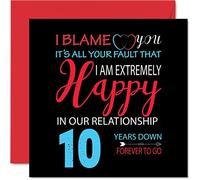 Stuff4 Tarjeta de felicitación de 145 mm para marido y esposa con texto en inglés Your Fault I'm Extremely Happy