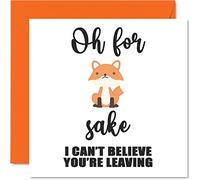 Tarjeta de felicitación de 145 mm x 145 mm, regalos de despedida para colegas, mujeres y hombres, por el amor de zorro - Sorry Your Leaving Good Luck In Your New Job Card