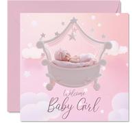 Tarjeta de bienvenida para bebé niña, tarjetas de felicitación para recién nacido, bien hecho, tarjetas de felicitación para recién nacidos, tarjetas de felicitación para recién nacidos, regalos de