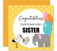 Stuff4 Tarjeta de felicitación unisex para recién nacido, con texto en inglés Welcome To The World, regalos para el hogar, tarjetas de felicitación de 145 mm para hermana
