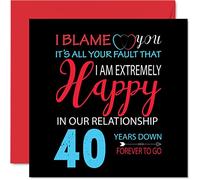 Stuff4 Tarjeta divertida de aniversario de boda para esposo y esposa, con texto en inglés Your Fault I'm Extremely Happy