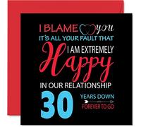 Stuff4 Tarjeta divertida de aniversario de boda para marido y esposa, con texto en inglés «Your Fault I'm Extremely Happy» (145 mm)