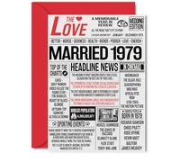 Stuff4 Tarjetas de 46 aniversario para hombres y mujeres, periódico casado de 1979, tarjeta de aniversario de boda para marido, esposa, papá, mamá, abuela, abuelo, vintage, retro, 1979, tarjetas de