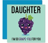 Stuff4 Tarjetas de agradecimiento para hija - Grape-Ful - Divertida tarjeta de feliz cumpleaños para hija de mamá papá, regalos de cumpleaños, tarjetas de felicitación de broma de 145 mm para mujer