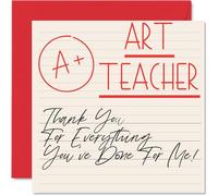 Tarjetas de agradecimiento para profesores de arte, tarjetas de agradecimiento para él, ella, hombres, mujeres, profesores, tarjeta de agradecimiento sincera, 145 mm x 145 mm, tarjetas de felicitación