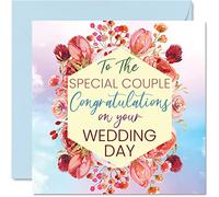 Stuff4 Tarjetas de boda para novia y novio - Felicitaciones a la pareja especial - Tarjetas de feliz día de boda, tarjeta de felicitación de matrimonio de 145 mm para parejas
