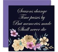 Stuff4 Tarjetas de condolencias con poema de flores de 145 mm, diseño de texto en inglés Thinking of You