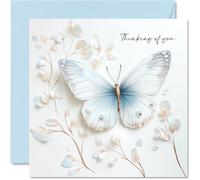 Stuff4 Tarjetas de condolencias - Mariposa - Tarjeta de condolencias florales mínimas, tarjetas de duelo para adultos, tarjeta de felicitación de flores de 145 mm